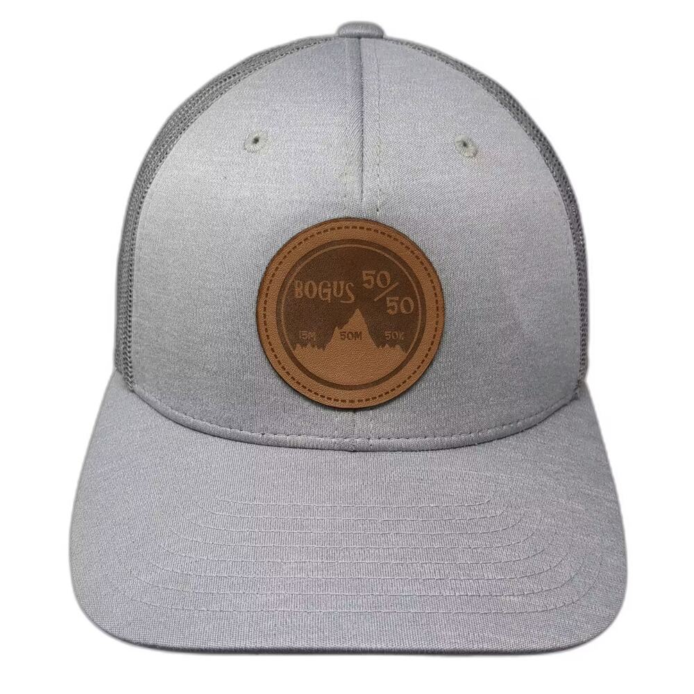 Team 365 Gray Trucker Hat OS Bogus 50/50 Mountain Patch Mesh Adjustable Cap